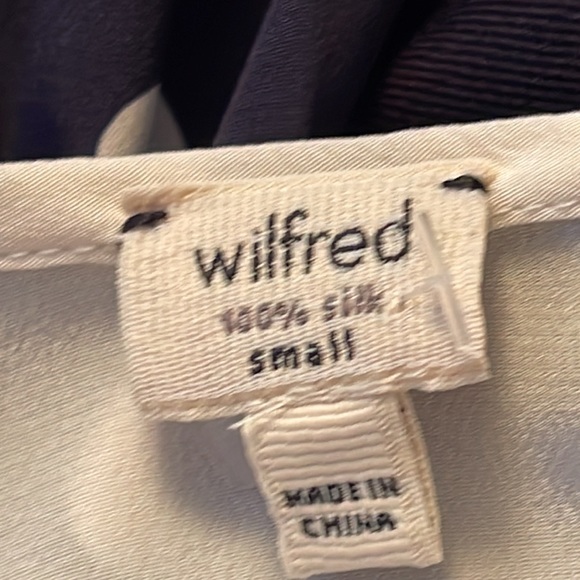 NWOT - size S Wilfred 100% silk stunning dress!  Off white top on cream skirt. - Picture 3 of 4